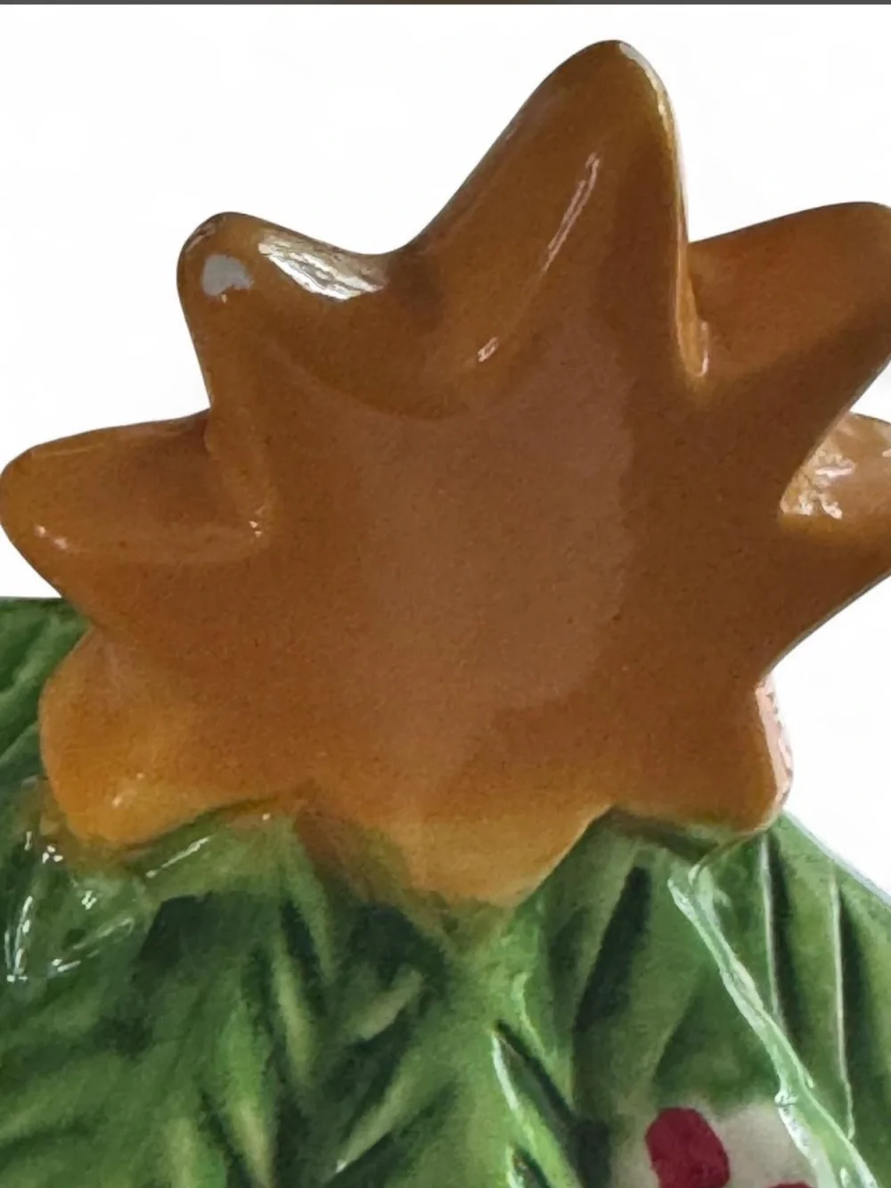 Festive Green Ceramic Christmas Tree Cookie Jar with Gold Star